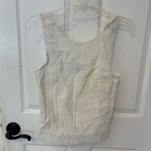 White Sleeveless Summer Top Size XS